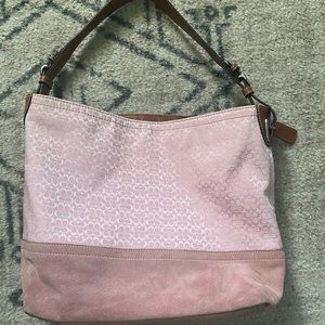 Coach light pink bucket tote bag